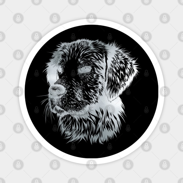 Silver Foil Dog Portrait Magnet by Amanda Jane